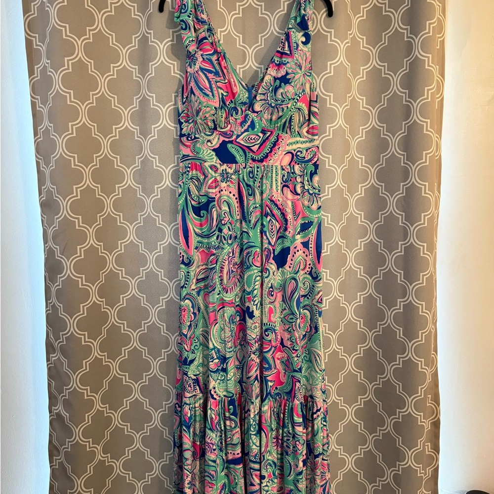 Vibrant Lilly Pulitzer Multicolor Paisley Midi Dress